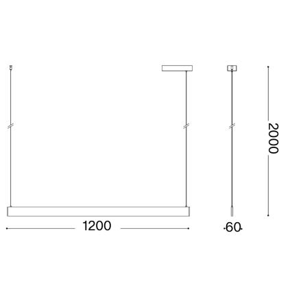 Ideal Lux - Żyrandol LED na linkach DESK WIDE LED/36W/230V CRI 90 120 cm czarny