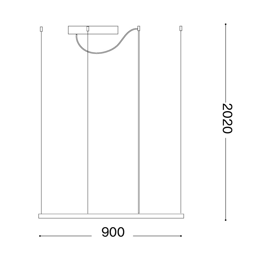 Ideal Lux - LED żyrandol na linkach ORACLE SLIM LED/53W/230V 3000K CRI 90 90x90 cm złoty
