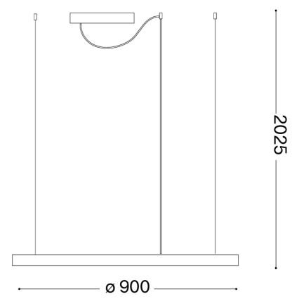 Ideal Lux - LED Żyrandol na linkach ORACLE SLIM LED/53W/230V 3000K CRI 90 śr. 90 cm złoty