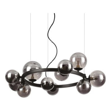 Ideal Lux - Żyrandol LED na linkach PERLAGE 11xG9/3W/230V śr. 73 cm czarny/przydymiony
