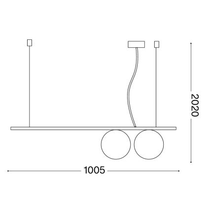 Ideal Lux - Żyrandol LED na linkach PERLINE 2xG9/3W/230V złoty