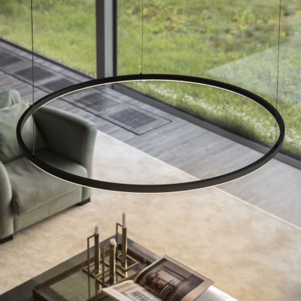 Ideal Lux - ściemnialny żyrandol na lince ORACLE SLIM LED/77W/230V 3000K CRI 90 śr. 150 cm czarny