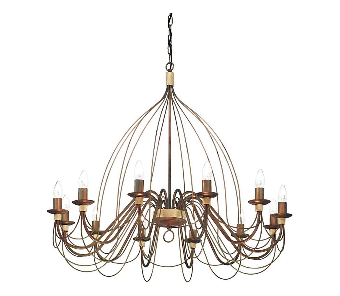 Ideal Lux - Żyrandol na łańcuchu CORTE 12xE14/40W/230V śr. 95 cm miedź