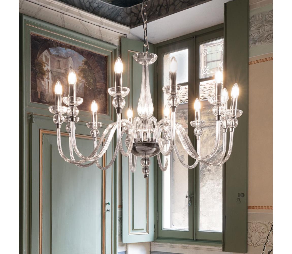 Ideal Lux - Żyrandol na łańcuchu DOGE 12xE14/40W/230V śr. 91 cm chrom błyszczący