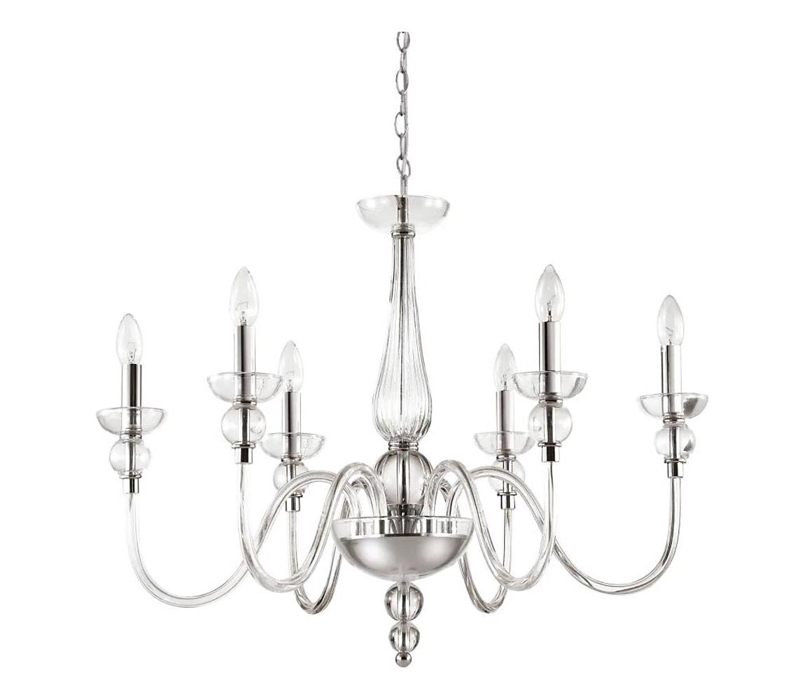Ideal Lux - Żyrandol na łańcuchu DOGE 6xE14/40W/230V śr. 75 cm chrom błyszczący