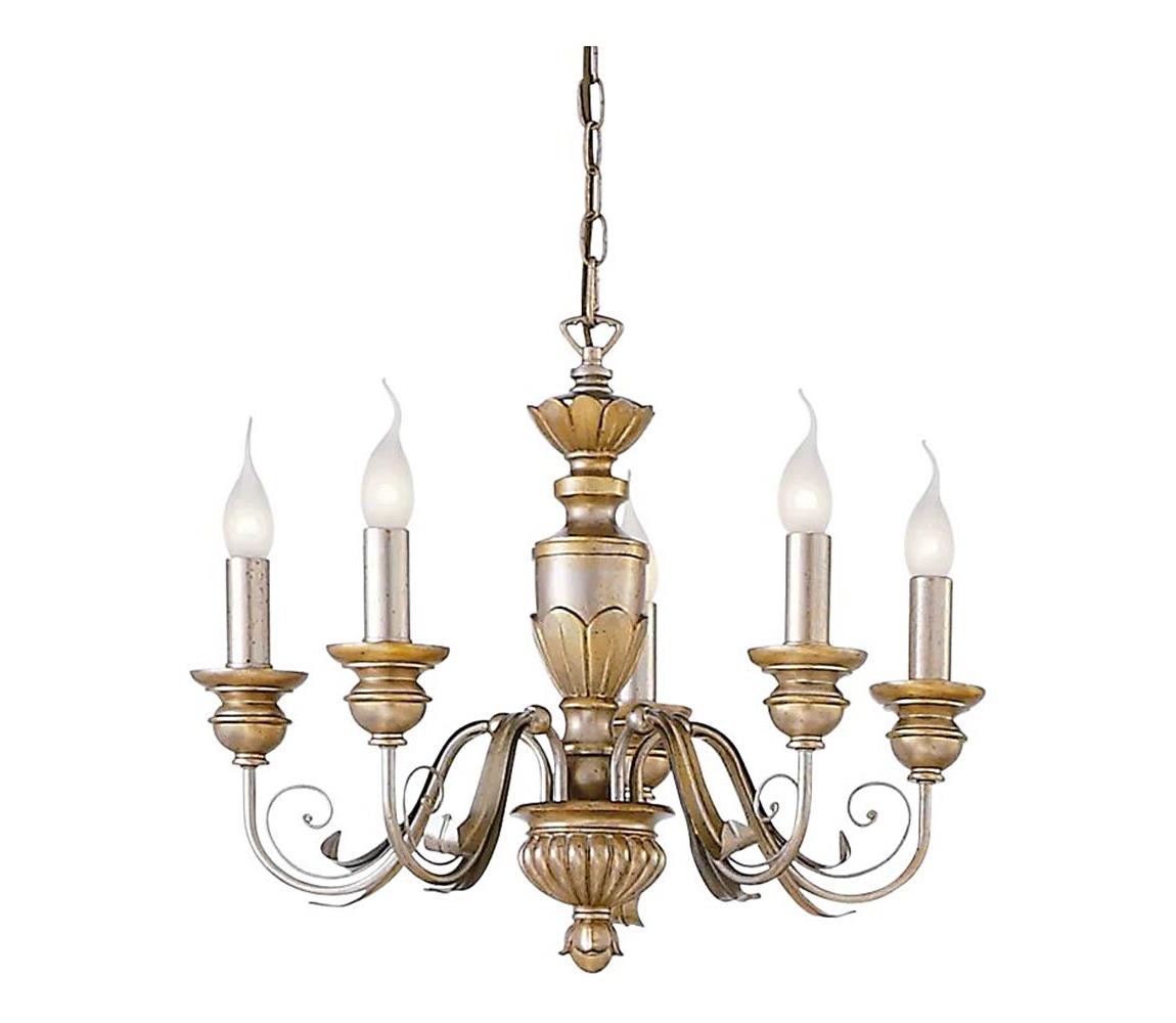 Ideal Lux - Żyrandol na łańcuchu FIRENZE 5xE14/40W/230V śr. 55 cm złoty