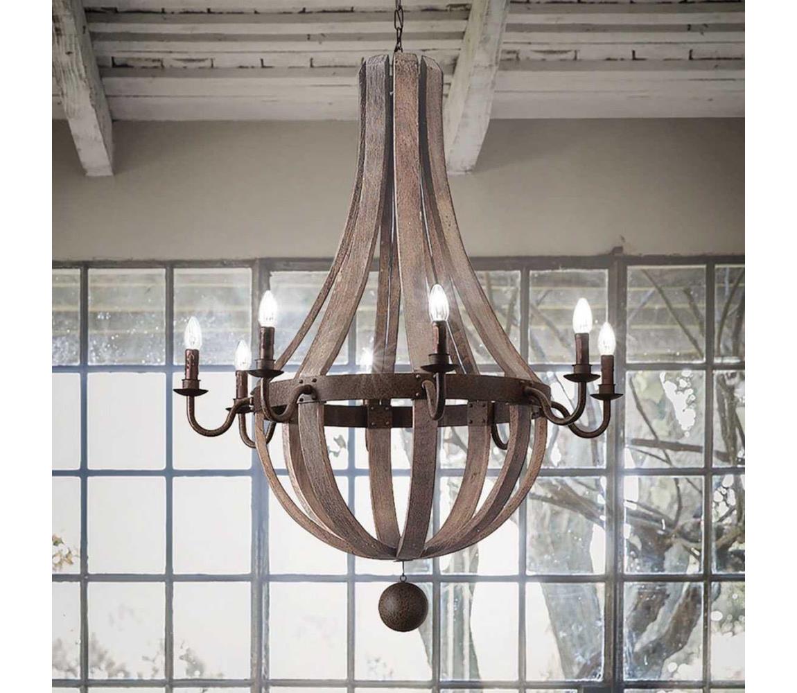 Ideal Lux - Żyrandol na łańcuchu MILLENNIUM 8xE14/40W/230V śr. 92 cm brzoza/brązowy