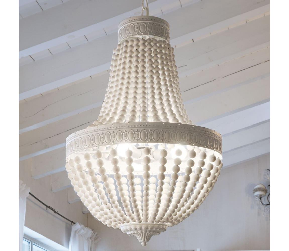 Ideal Lux - Żyrandol na łańcuchu MONET 6xE14/40W/230V śr. 50 cm konopie/biały