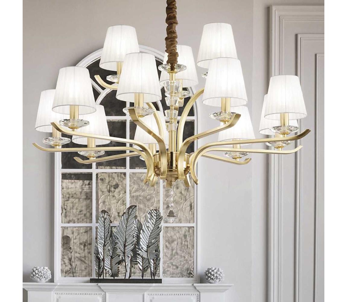 Ideal Lux - Żyrandol na łańcuchu PEGASO 12xE14/28W/230V śr. 102 cm złoty