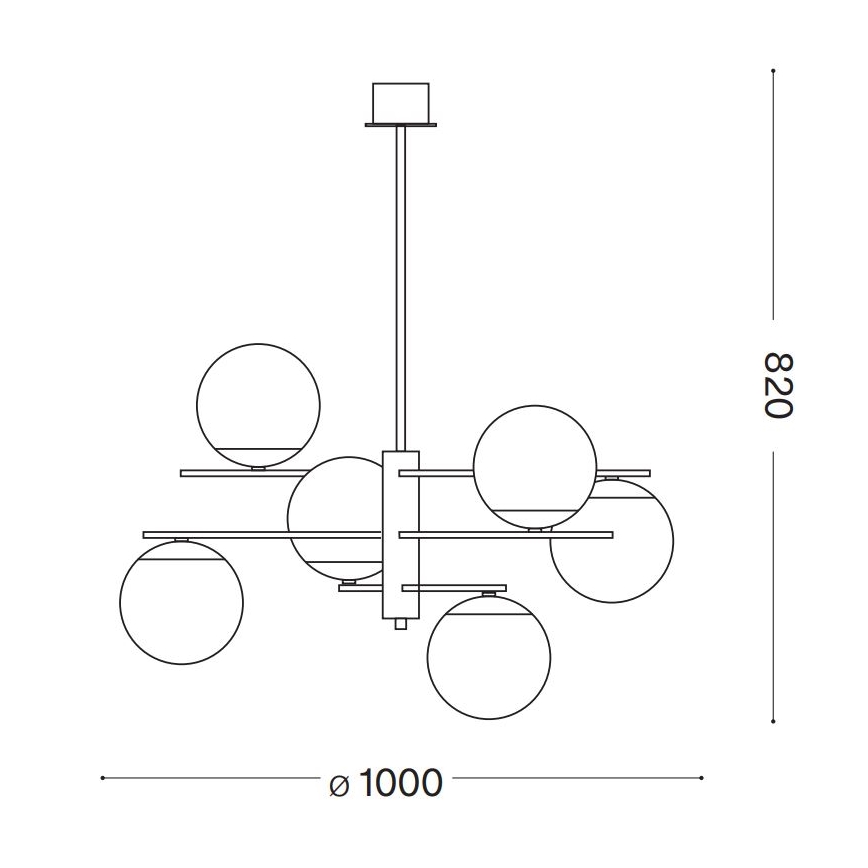 Ideal Lux - Żyrandol na drążku GOURMET 6xE14/28W/230V śr. 100 cm złoty