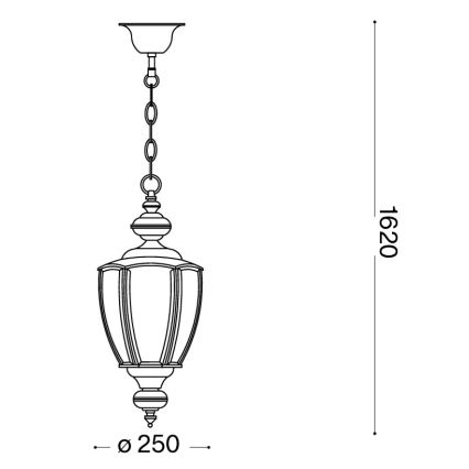 Ideal Lux - Żyrandol na łańcuchu 1xE27/60W/230V śr. 25 cm błyszczący chrom