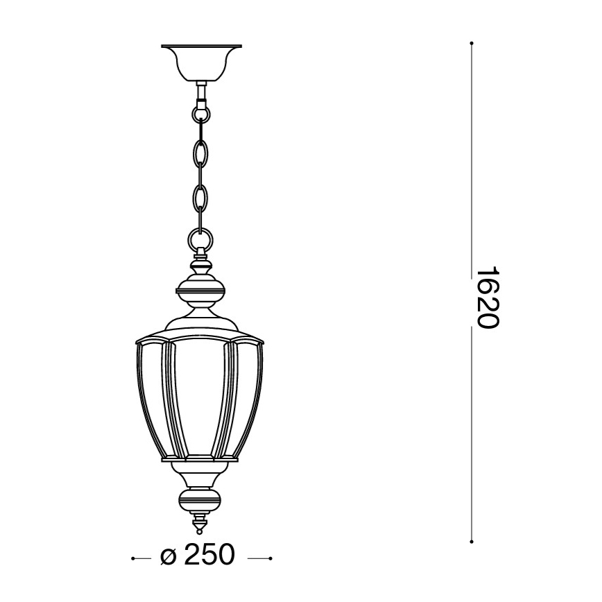Ideal Lux - Żyrandol na łańcuchu 1xE27/60W/230V śr. 25 cm błyszczący chrom