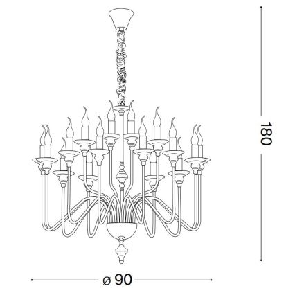 Ideal Lux - Żyrandol na łańcuchu ARTU 16xE14/40W/230V śr. 90 cm chrom błyszczący