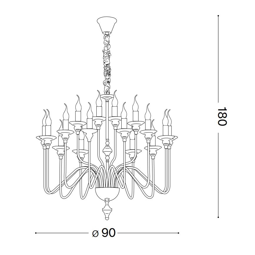 Ideal Lux - Żyrandol na łańcuchu ARTU 16xE14/40W/230V śr. 90 cm chrom błyszczący