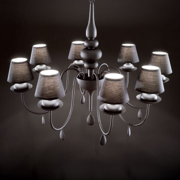 Ideal Lux - Żyrandol na łańcuchu BLANCHE 8xE14/40W/230V śr. 92 cm czarny