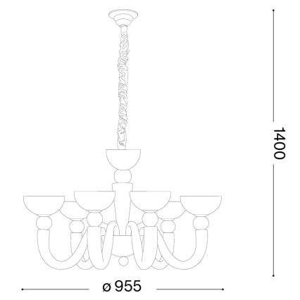 Ideal Lux - Żyrandol na łańcuchu BON BON 8xE14/28W/230V, średnica 95,5 cm, biały