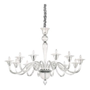 Ideal Lux - Żyrandol na łańcuchu BRIGITTA 12xE14/40W/230V śr. 120 cm przezroczysty