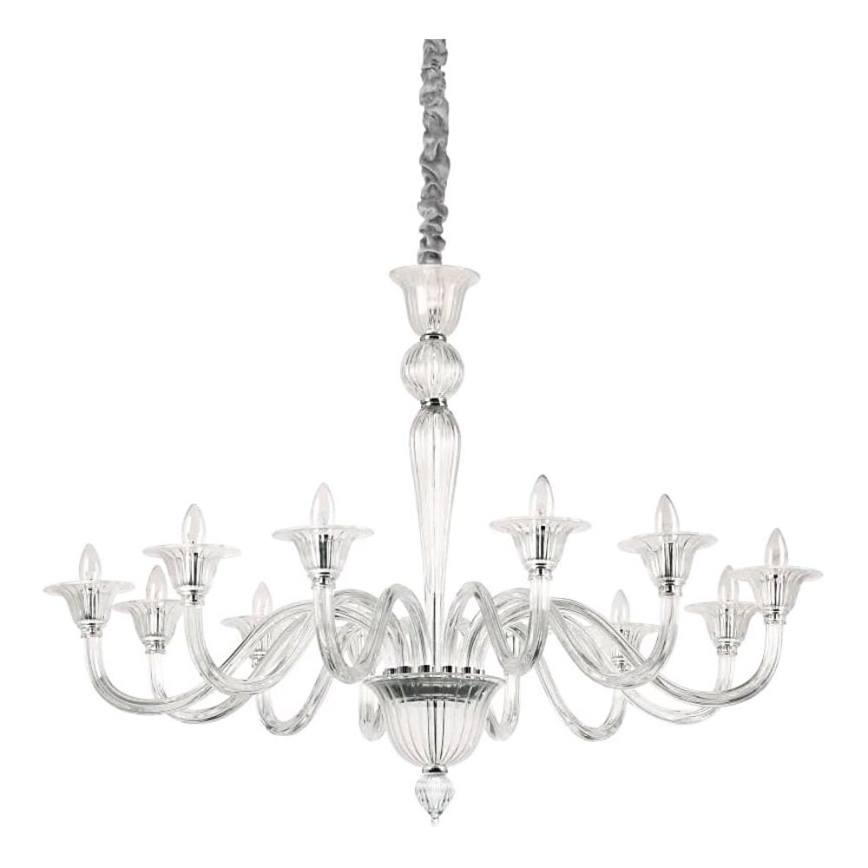 Ideal Lux - Żyrandol na łańcuchu BRIGITTA 12xE14/40W/230V śr. 120 cm przezroczysty