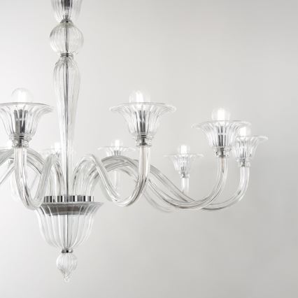 Ideal Lux - Żyrandol na łańcuchu BRIGITTA 12xE14/40W/230V śr. 120 cm przezroczysty