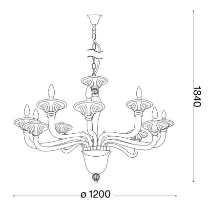 Ideal Lux - Żyrandol na łańcuchu BRIGITTA 12xE14/40W/230V śr. 120 cm przezroczysty