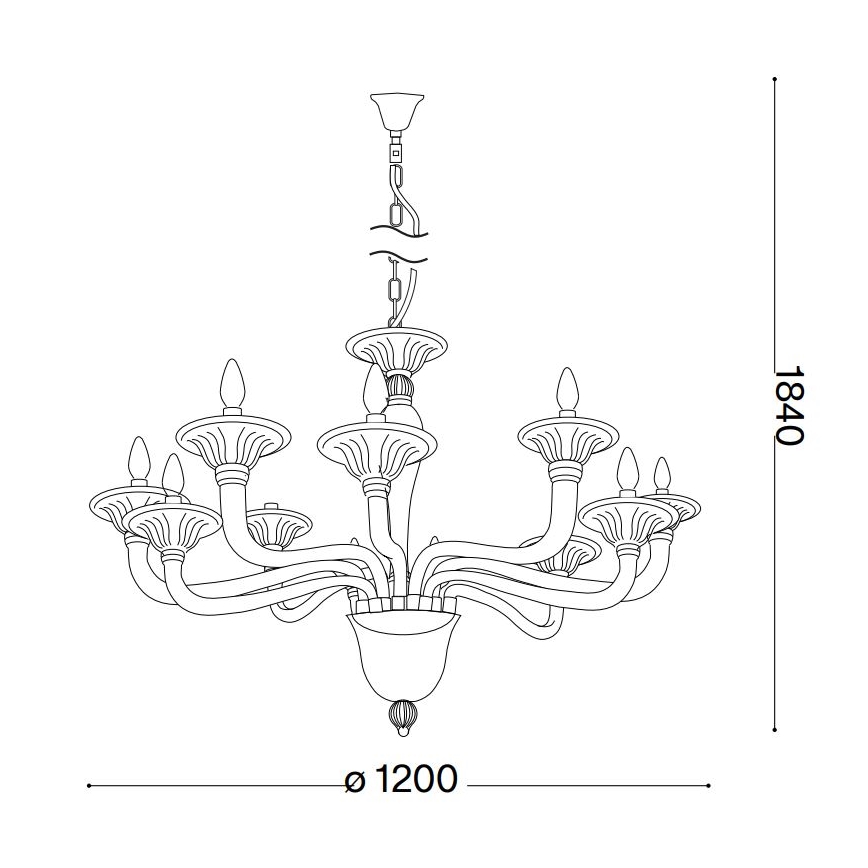 Ideal Lux - Żyrandol na łańcuchu BRIGITTA 12xE14/40W/230V śr. 120 cm przezroczysty