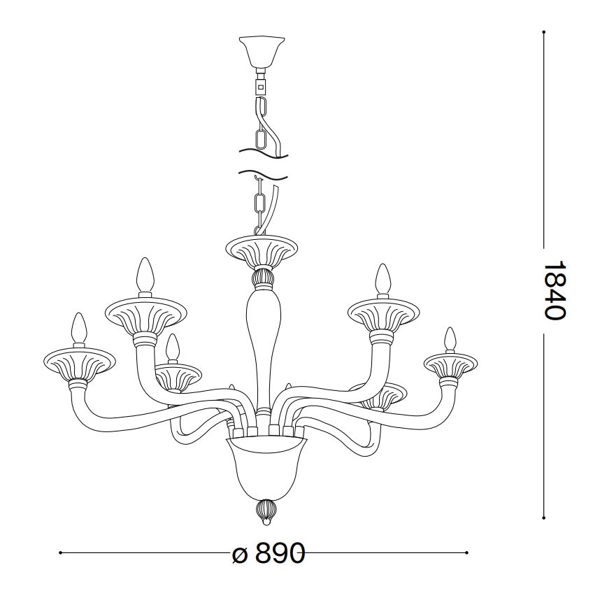 Ideal Lux - Żyrandol na łańcuchu BRIGITTA 8xE14/40W/230V śr. 89 cm mosiądz