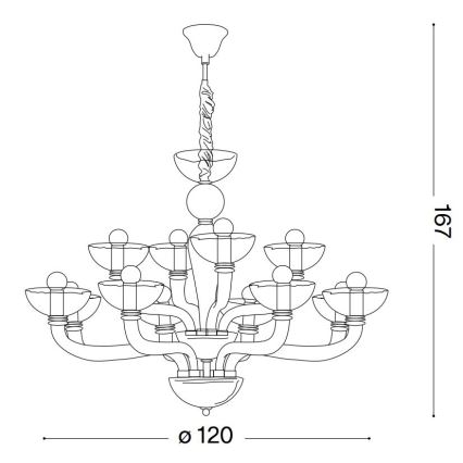 Ideal Lux - Żyrandol na łańcuchu CASANOVA 16xE14/40W/230V śr. 120 cm przezroczysty