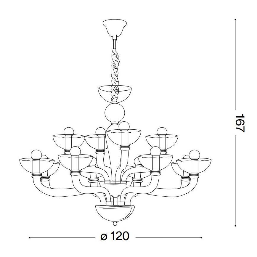 Ideal Lux - Żyrandol na łańcuchu CASANOVA 16xE14/40W/230V śr. 120 cm przezroczysty