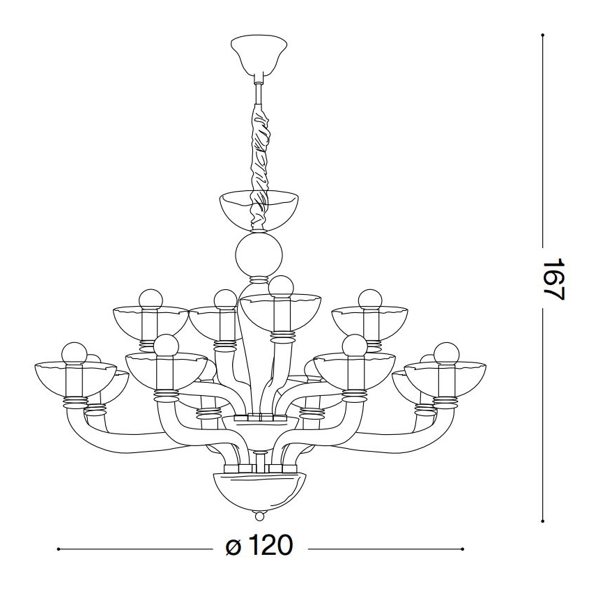 Ideal Lux - Żyrandol na łańcuchu CASANOVA 16xE14/40W/230V śr. 120 cm szary