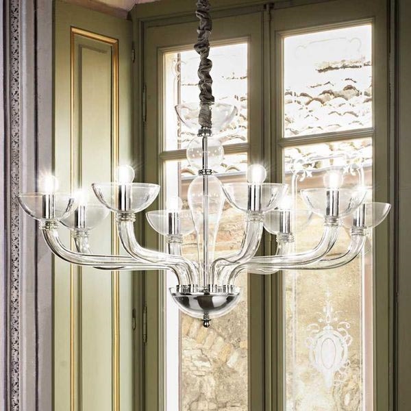 Ideal Lux - Żyrandol na łańcuchu CASANOVA 8xE14/40W/230V śr. 88 cm przezroczysty