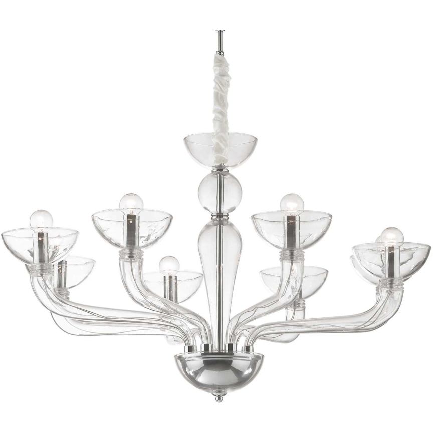Ideal Lux - Żyrandol na łańcuchu CASANOVA 8xE14/40W/230V śr. 88 cm przezroczysty