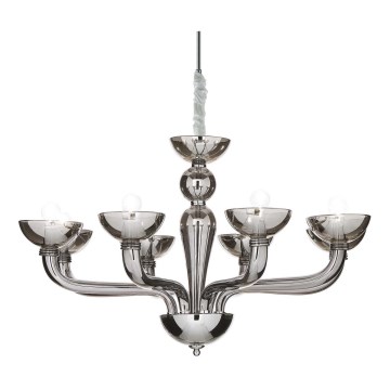 Ideal Lux - Żyrandol na łańcuchu CASANOVA 8xE14/40W/230V śr. 88 cm szary