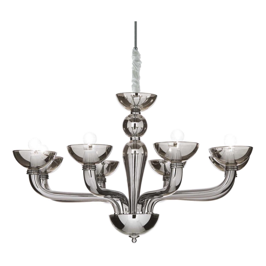 Ideal Lux - Żyrandol na łańcuchu CASANOVA 8xE14/40W/230V śr. 88 cm szary