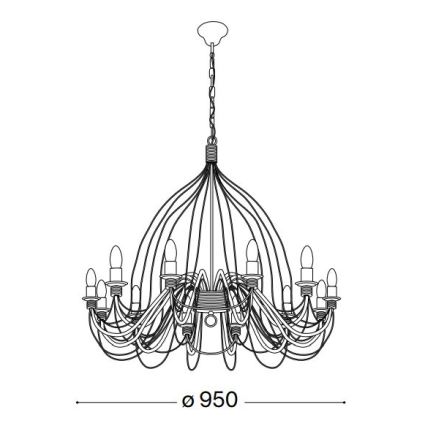 Ideal Lux - Żyrandol na łańcuchu CORTE 12xE14/40W/230V śr. 95 cm miedź