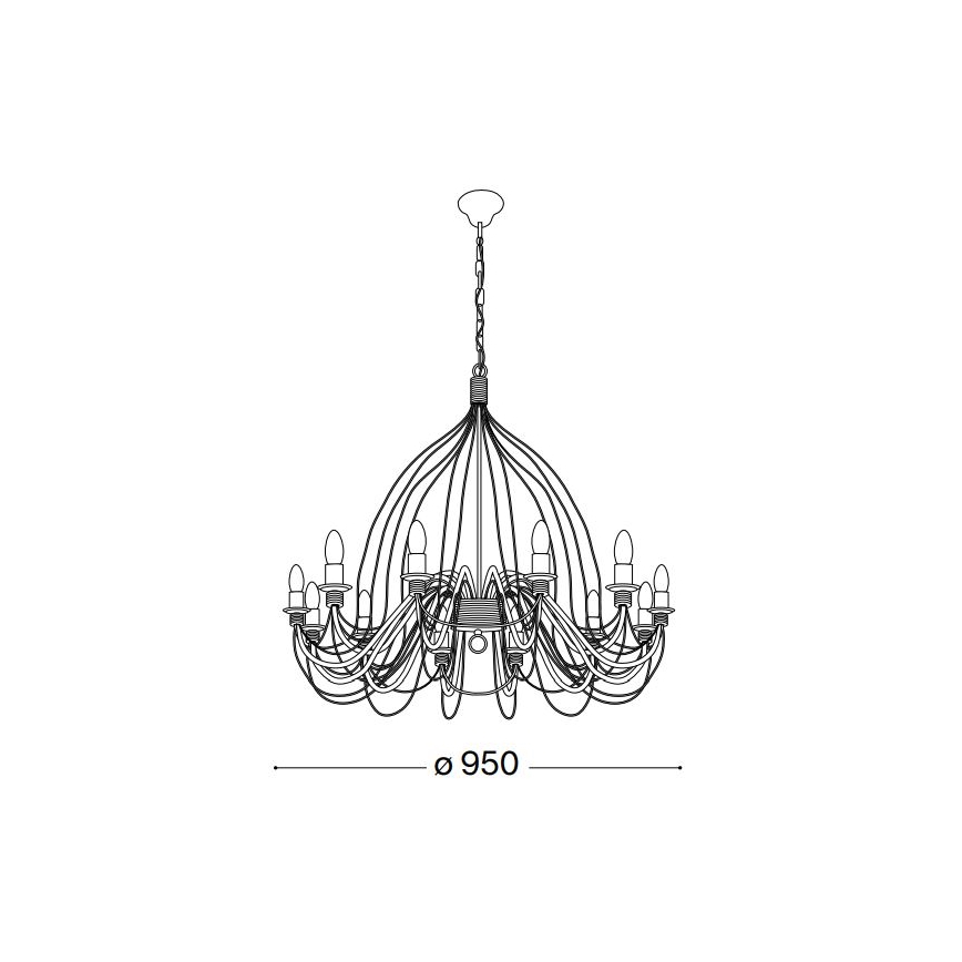 Ideal Lux - Żyrandol na łańcuchu CORTE 12xE14/40W/230V śr. 95 cm miedź