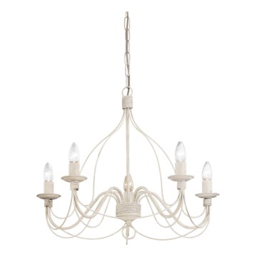 Ideal Lux - Żyrandol na łańcuchu CORTE 5xE14/40W/230V śr. 54 cm kremowy