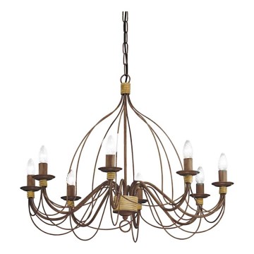 Ideal Lux - Żyrandol na łańcuchu CORTE 8xE14/40W/230V śr. 80 cm miedź