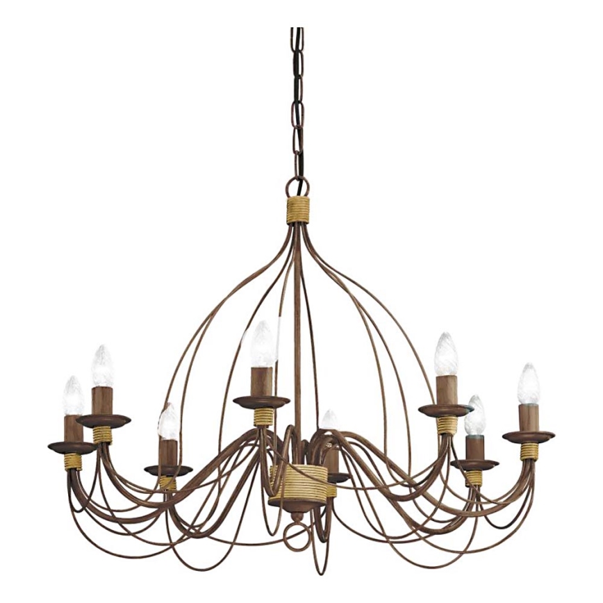 Ideal Lux - Żyrandol na łańcuchu CORTE 8xE14/40W/230V śr. 80 cm miedź
