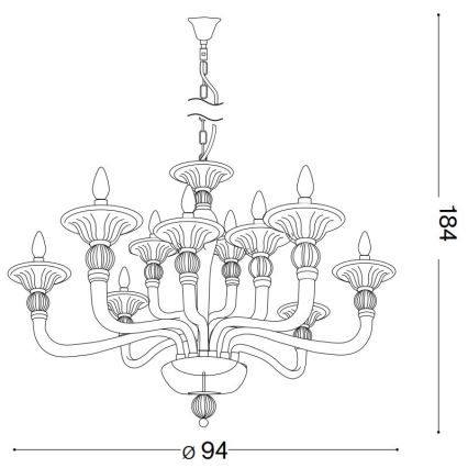 Ideal Lux - Żyrandol na łańcuchu DANIELI 12xE14/40W/230V śr. 94 cm mosiądz