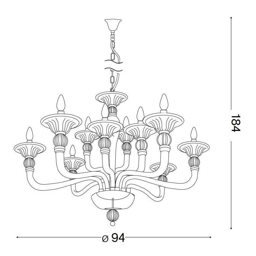 Ideal Lux - Żyrandol na łańcuchu DANIELI 12xE14/40W/230V śr. 94 cm mosiądz