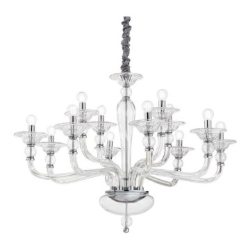 Ideal Lux - Żyrandol na łańcuchu DANIELI 12xE14/40W/230V śr. 94 cm przezroczysty