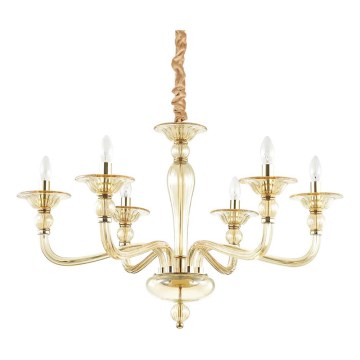 Ideal Lux - Żyrandol na łańcuchu DANIELI 6xE14/40W/230V śr. 85 cm mosiądz