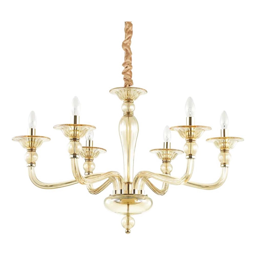 Ideal Lux - Żyrandol na łańcuchu DANIELI 6xE14/40W/230V śr. 85 cm mosiądz