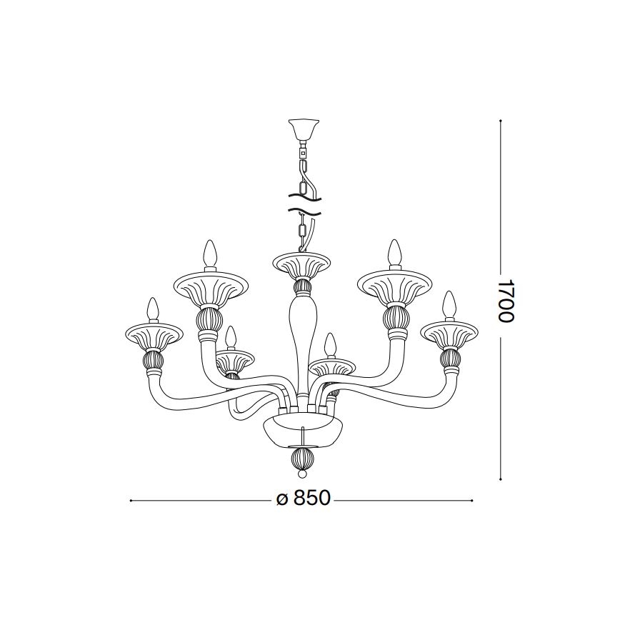 Ideal Lux - Żyrandol na łańcuchu DANIELI 6xE14/40W/230V śr. 85 cm mosiądz