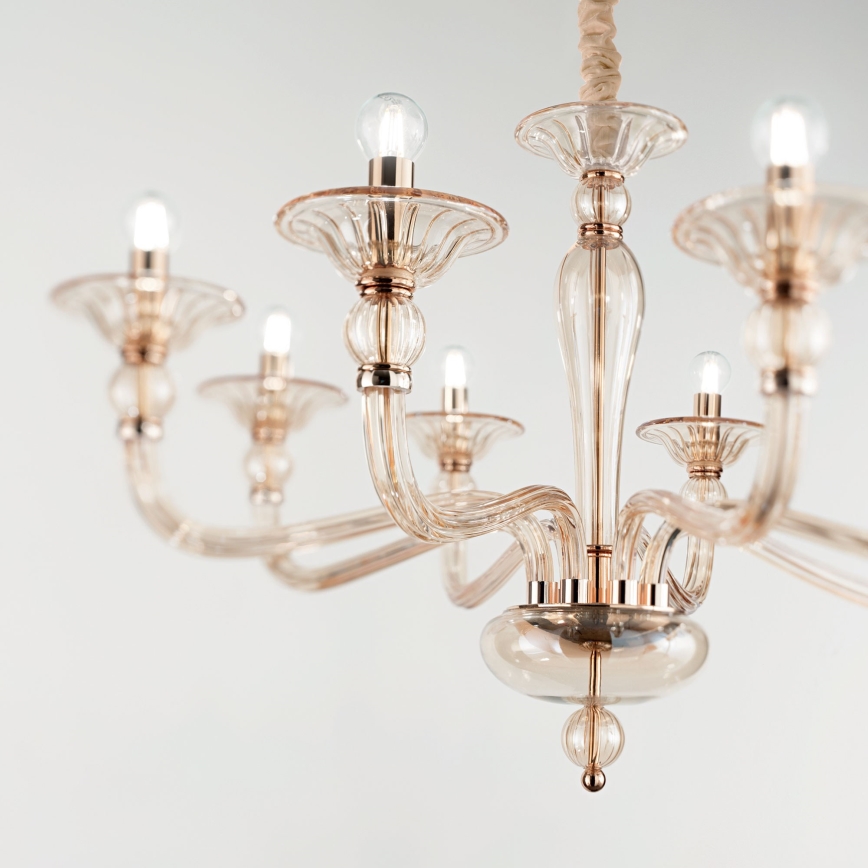 Ideal Lux - Żyrandol na łańcuchu DANIELI 8xE14/40W/230V śr. 85 cm mosiądz