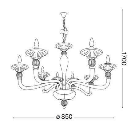 Ideal Lux - Żyrandol na łańcuchu DANIELI 8xE14/40W/230V śr. 85 cm mosiądz
