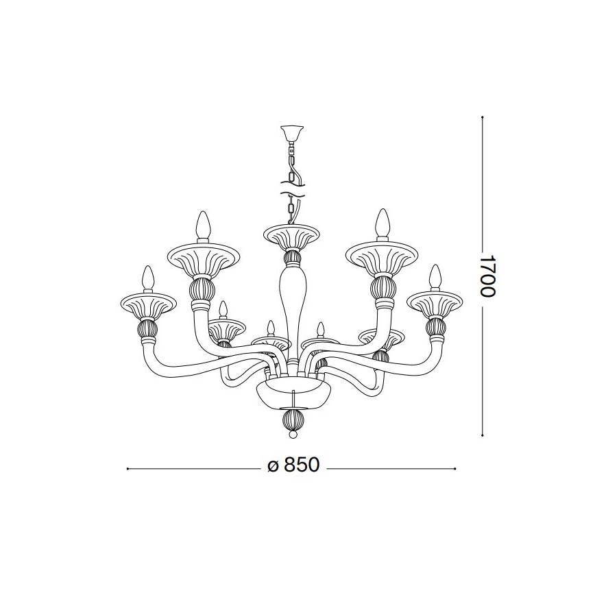 Ideal Lux - Żyrandol na łańcuchu DANIELI 8xE14/40W/230V śr. 85 cm mosiądz
