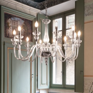 Ideal Lux - Żyrandol na łańcuchu DOGE 12xE14/40W/230V śr. 91 cm chrom błyszczący