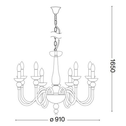 Ideal Lux - Żyrandol na łańcuchu DOGE 12xE14/40W/230V śr. 91 cm chrom błyszczący