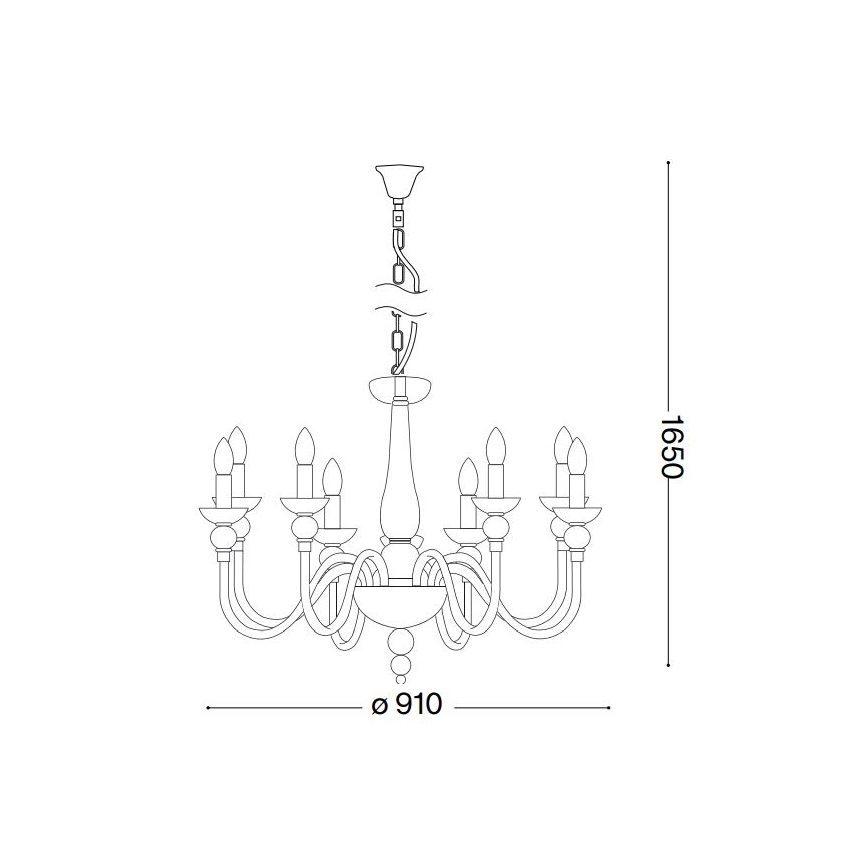 Ideal Lux - Żyrandol na łańcuchu DOGE 12xE14/40W/230V śr. 91 cm chrom błyszczący